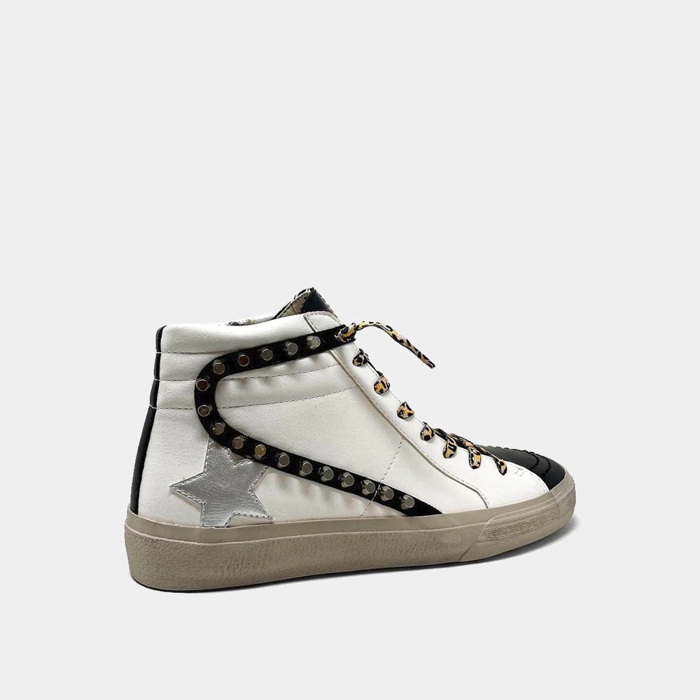 BRAND NEW SHUSHOP RIRI HIGH TOP STUDDED SNEAKERS - WHITE
